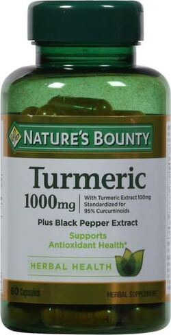 يدعم الكركم Nature's Bounty مع مستخلص الفلفل الأسود ، صحة مضادات الأكسدة ، 1000mg ، 60 كبسولة in Kuwait