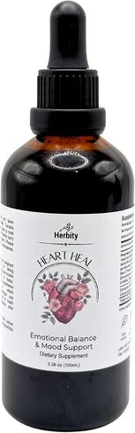 Heart Heal - دعم طبيعي للهدوء والتوازن مع الريحان المقدس ، وردة وهاوثورن - قطرات عشبية لطيفة للاسترخاء والعافية العاطفية (1.7 أوقية) in Kuwait