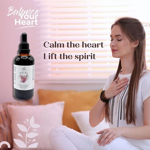 Heart Heal - دعم طبيعي للهدوء والتوازن مع الريحان المقدس ، وردة وهاوثورن - قطرات عشبية لطيفة للاسترخاء والعافية العاطفية (1.7 أوقية) in Kuwait