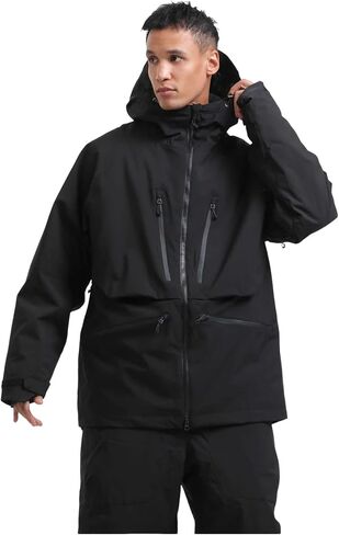IMPHUT Mens Snowboard Jacket Baggy Womens Ski Jacket Insulated Waterproof Windproof Snow Outerwear Winter Hooded Coat in Kuwait