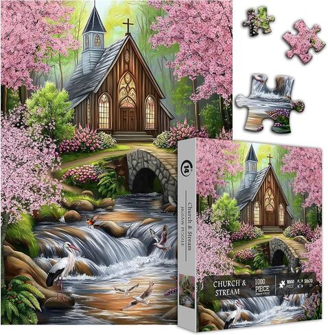 Horse Puzzles for Adults 1000 Piece, Nature Landscape Puzzles Flower Mountain Scenery, Challenging Jigsaw Puzzles with Animals Scenic in Saudi Arabia