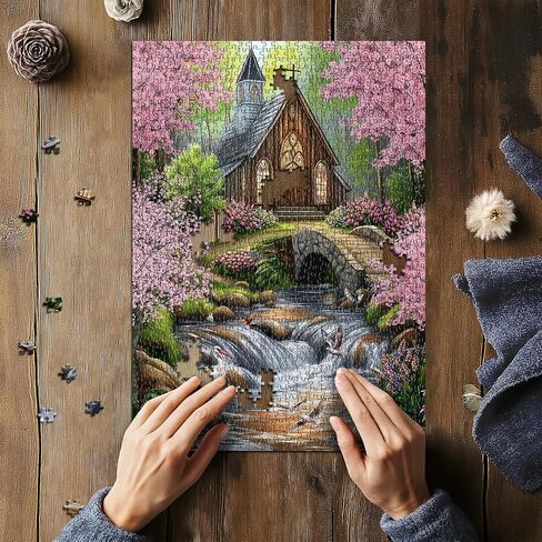 Horse Puzzles for Adults 1000 Piece, Nature Landscape Puzzles Flower Mountain Scenery, Challenging Jigsaw Puzzles with Animals Scenic in Saudi Arabia