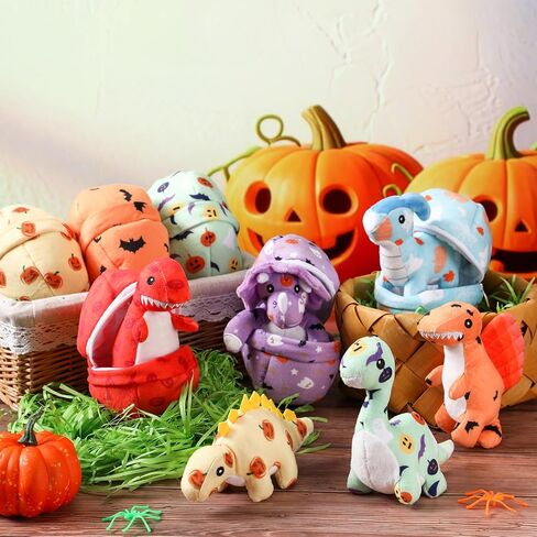 12 Pcs Adopt a Dinosaur Party Favors, 6 Small Dinosaur Stuffed Animals Plush Toys Dino Plushies with 6 Mini Dino Egg Bags Cute Stuffy Bulk for Boys Girls Easter Graduation Birthday Gifts in Kuwait