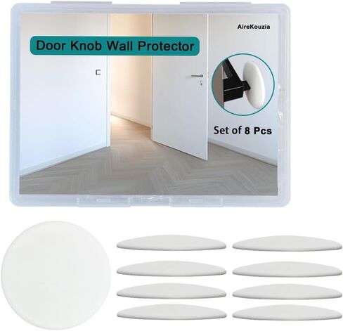 Door Knob Wall Protector - 1.9 Inch Doorknob Protectors Set of 8Pcs White Silicone Bumpers Handle Stoppers in Saudi Arabia