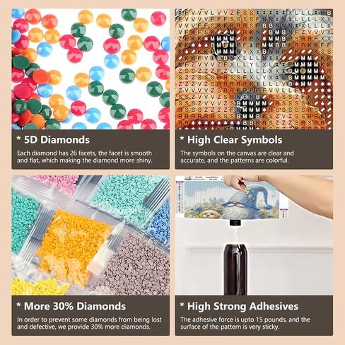 طقم الطلاء الماس Amorars للبالغين ، فن الماس 5D للفنون للمبتدئين - DIY Full Diamond Dot Gem Art Paint in Kuwait