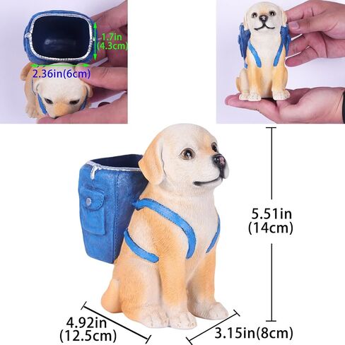 SHENGTIAN Dog Pen Holders, German Shepherd Decor Statue, Cute Pencil Holder, Dog Pencil Holder, Animal Pen Holder, Dog Desk Accessories for Office, School, Home, German Shepherd Gifts for Women Men in Saudi Arabia