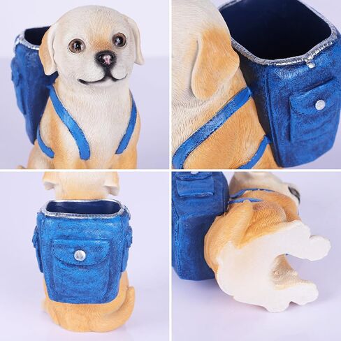 SHENGTIAN Dog Pen Holders, German Shepherd Decor Statue, Cute Pencil Holder, Dog Pencil Holder, Animal Pen Holder, Dog Desk Accessories for Office, School, Home, German Shepherd Gifts for Women Men in Saudi Arabia