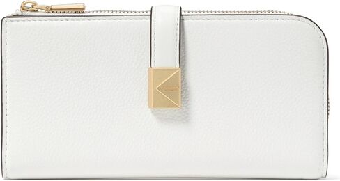 kate spade new york Deco Colorblocked Pebbled Leather Zip Slim Wallet, Milk Glass Multi in Kuwait