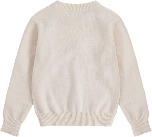 WDIRARA Girl's Bow Crew Neck Sweater Long Sleeve Drop Shoulder Knitwear Cozy Pullover Top in Saudi Arabia