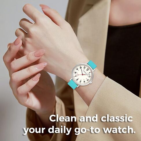 Nurse Watch for Medical Doctor Professionals Student Easy Read Dial with Luminous 24 Hours Red Second Soft Thin Silicone Band 50M Waterproof in Saudi Arabia