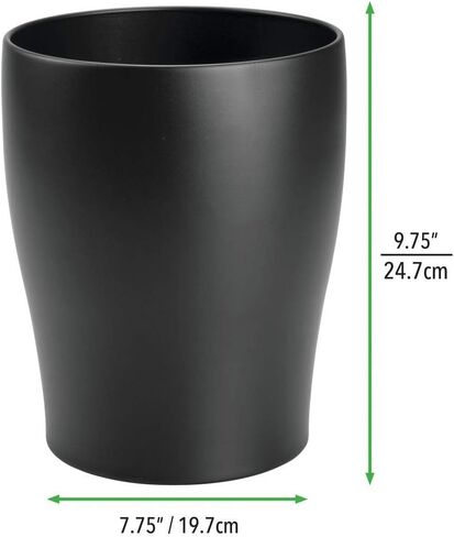 Mdesign Steel 1.67 جالون سلة المهملات يمكن أن تكون حاوية القمامة المعدنية الصغيرة مستديرة في سلة المعادن لإعادة التدوير ، وإعادة التدوير في الحمام ، والمطبخ ، وغرفة النوم ، ومكتب منزلي ، وقمامة في الهواء الطلق - أسود in Kuwait