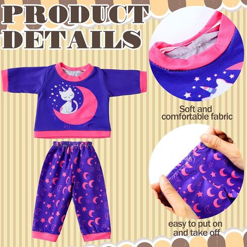 6 مجموعات دمى الطفل ملابس 18 بوصة تولد من جديد دمية ملابس ملحقات بذرة مع قبعات لهدايا لعبة الحفلات (نمط بسيط) in Kuwait