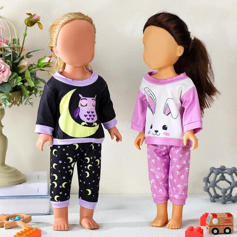 6 مجموعات دمى الطفل ملابس 18 بوصة تولد من جديد دمية ملابس ملحقات بذرة مع قبعات لهدايا لعبة الحفلات (نمط بسيط) in Kuwait