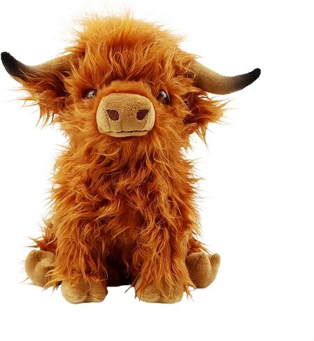 Cute Highland Cows Stuffed Animals,10.5 inches Two Color Realistic Cow Plush Toy,Animals Cattle Plush Farm Toy,Farm Plushie Christmas Birthday Present for Boys Girls Kids Grandchildren (Cute Black) in Saudi Arabia