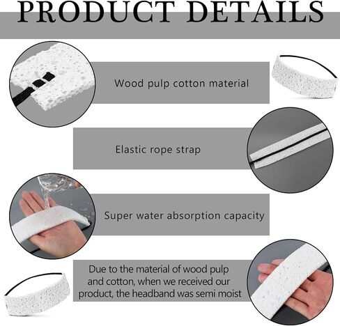 Pasimy 40 Pcs Disposable Sweatband for Work Cooling Sweatband Liner Soft Headbands for Men Women Work Hardhat Helmet Sports, Size 8.7 x 1.6 x 0.12 Inches (Blue) in Saudi Arabia