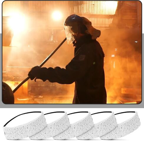 Pasimy 40 Pcs Disposable Sweatband for Work Cooling Sweatband Liner Soft Headbands for Men Women Work Hardhat Helmet Sports, Size 8.7 x 1.6 x 0.12 Inches (Blue) in Saudi Arabia