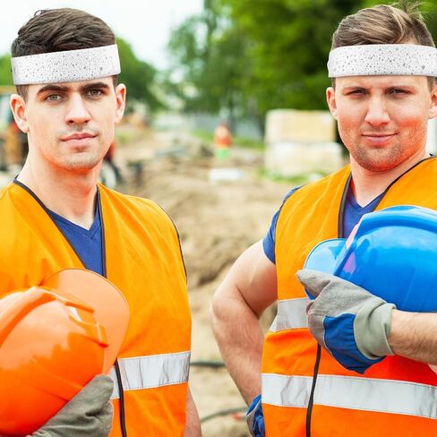 Pasimy 40 Pcs Disposable Sweatband for Work Cooling Sweatband Liner Soft Headbands for Men Women Work Hardhat Helmet Sports, Size 8.7 x 1.6 x 0.12 Inches (Blue) in Saudi Arabia