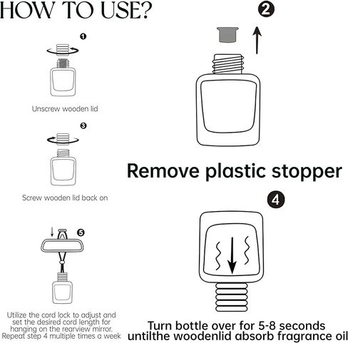 Luxury Perfume Scented Car Air Freshener for Summer - Hanging Essential Oil Diffuser with 90-Day Long-Lasting Fragrance, Non-Toxic & Eco, Premium Gift for Men/Women(Pure white linen Scent, 2 x 8ml) in Kuwait