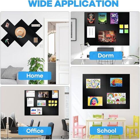 Large Cork Board Alternative - 48" x 36" 12 Pack Felt Wall Tiles with Removable Adhesive Tabs, Cork Boards for Walls Cork Board for Office Pin Board, Modern Bulletin Boards Felt Board for Wall in Saudi Arabia