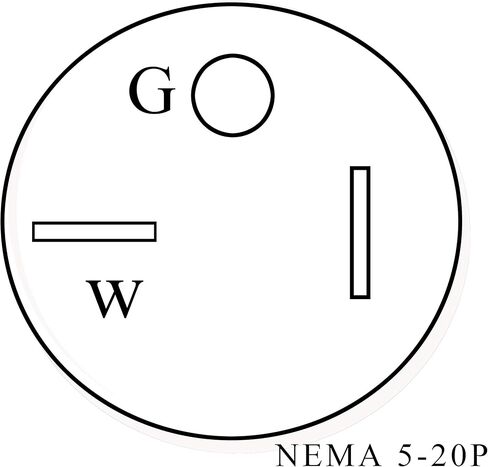NEMA 6-20 Plug to 6-20 موصل تمديد سلك الطاقة - 25FT، 20A/250V، 12/3 SJTW، T Blade - أسود in Kuwait