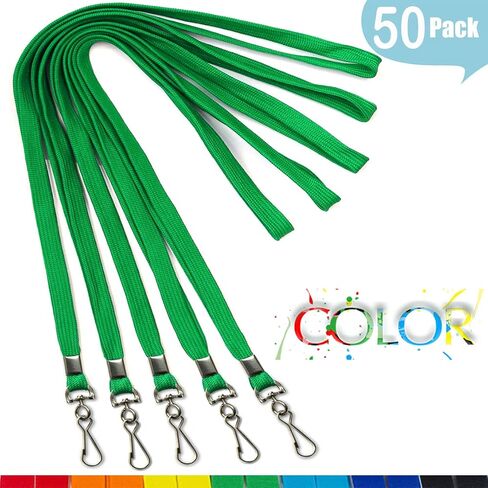 Lanyard 100 قطعة الحبل المجمل لدارة الشارة الشارة Lanyard دوارة J-Hook لأصحاب شارة علامة الاسم (الأزرق ، 100 قطعة) in Saudi Arabia