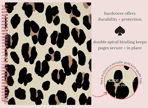 kate spade new york Large College Ruled Notebook, 11" x 9.5" Spiral Notebook with 160 Pages, Painterly Strokes in Saudi Arabia