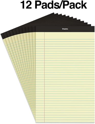 Staples 281303 Notepads 8.5-Inch x 14-Inch Wide White 50 Sh/Pad 12 Pads/PK (51297/26786) in Saudi Arabia
