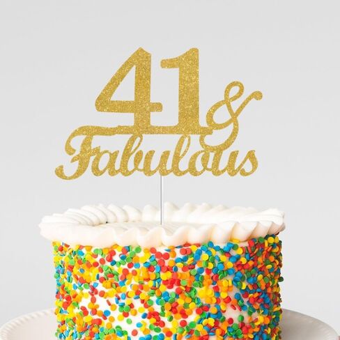 28 & Fabulous Cake Toppers Gold Glitter ، Happy 28th Cake Topper Heaits to 28 year Bay Decoration ، ثمانية وعشرون ، وأزخرفة كعكة رائعة لحفلة الذكرى السنوية الثامنة والعشرين in Kuwait