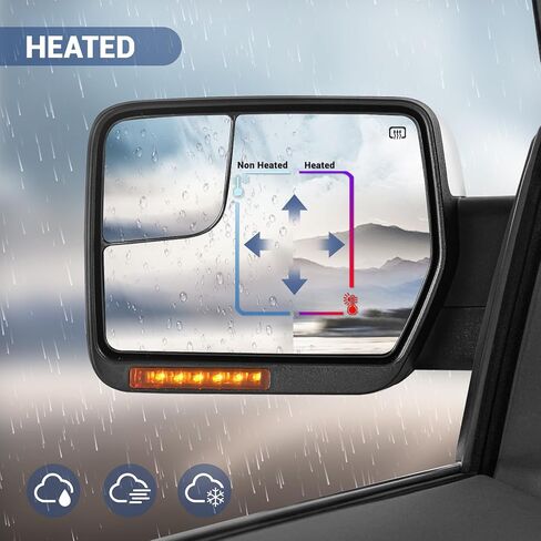 مرآة القطر لـ Ford F150-تناسب الاستبدال لشاحنة بيك آب فورد F-150 2004-2014 in Kuwait