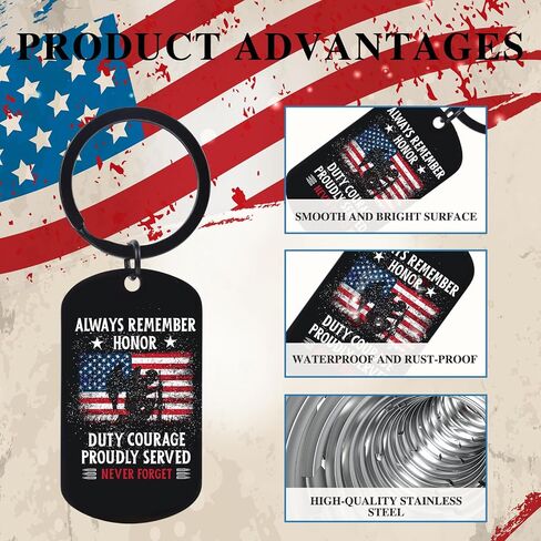 Veterans Keychain Gifts for Men - American Flag Keychain Gifts Thank You Veterans Gift Patriotic Keychain Gifts for Marines Armed Forces Service Medal Appreciation Gift for Army Veteran in Saudi Arabia