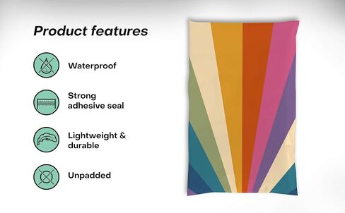 حزمة Mint Poly Mailers 6x9 200 Pack | مظاريف بريدية مقاومة للماء | إمدادات الأعمال الصغيرة | أكياس الشحن للملابس | حقائب الأعمال الصغيرة اللطيفة - قوس قزح بوهو in Kuwait