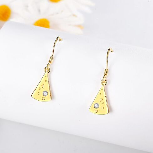 Pizza Earrings 925 Sterling Silver Pizza Dangle Earrings Pizza Earring Drop Cute Food Jewelry Gifts for Women Pizza Lovers in Kuwait