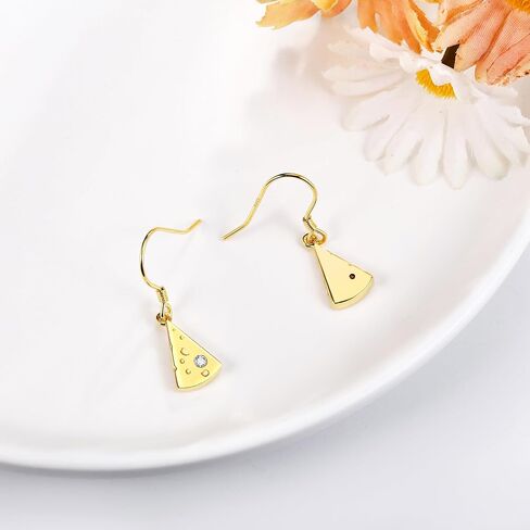 Pizza Earrings 925 Sterling Silver Pizza Dangle Earrings Pizza Earring Drop Cute Food Jewelry Gifts for Women Pizza Lovers in Kuwait
