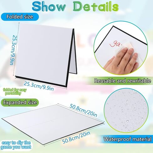 Zhanmai 10 Pcs Blank Game Board Quad Fold Dry Erase Make Your Own Game Board Folding Cardboard for School Classroom DIY Game Entertainment Activities, 18 x 18 Inches in Saudi Arabia