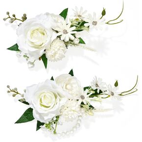 بوتونيير وصدرية معصم باللون البرتقالي الوردي لحفلات الزفاف (مجموعة من 2)، سوار معصم للحفلات الراقصة لحفلات الزفاف، والحفلات الراقصة، والذكرى السنوية، والتخرج، إلخ. in Kuwait