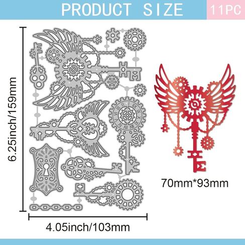 GLOBLELAND Time Gear Cutting Dies for Card Making Metal Die Cuts Gears Arrow Key Cutting Dies Templates for Scrapbooking Journal Embossing Paper Craft Decor in Saudi Arabia