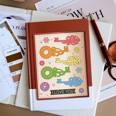 GLOBLELAND Time Gear Cutting Dies for Card Making Metal Die Cuts Gears Arrow Key Cutting Dies Templates for Scrapbooking Journal Embossing Paper Craft Decor in Saudi Arabia
