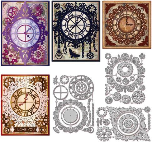 GLOBLELAND Time Gear Cutting Dies for Card Making Metal Die Cuts Gears Arrow Key Cutting Dies Templates for Scrapbooking Journal Embossing Paper Craft Decor in Saudi Arabia