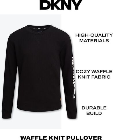 قميص حراري للأولاد من DKNY - تي شيرت حراري مريح بأكمام طويلة للأولاد - تي شيرت كاجوال ناعم للأولاد برقبة دائرية (8-20) in Saudi Arabia