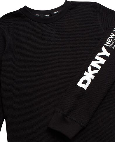 قميص حراري للأولاد من DKNY - تي شيرت حراري مريح بأكمام طويلة للأولاد - تي شيرت كاجوال ناعم للأولاد برقبة دائرية (8-20) in Saudi Arabia
