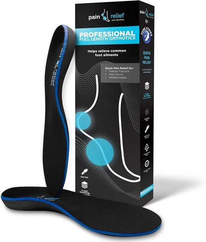 Full Length Orthotics for Quick Relief - Plantar Fasciitis, Heel Spurs and Metatarsalgia - Men's 8-8.5/ Women's 10-10.5 in Saudi Arabia