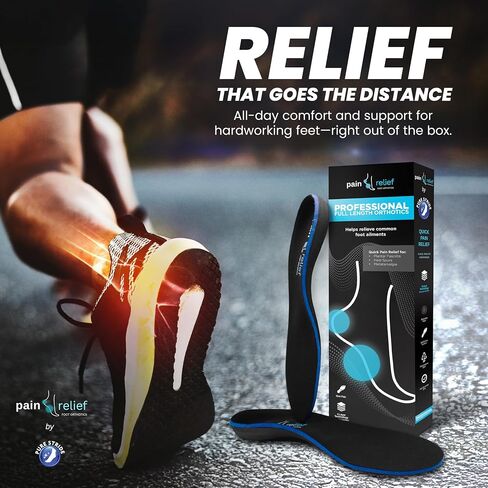 Full Length Orthotics for Quick Relief - Plantar Fasciitis, Heel Spurs and Metatarsalgia - Men's 8-8.5/ Women's 10-10.5 in Saudi Arabia