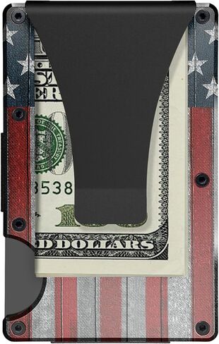 CREWZ Money Clip Slim Credit Card Holder Minimalist Wallet-US Military Card Holder Gifts Retirement Mens-Veterans Day Slim Wallet Minimalist Gifts Fathers Day Christmas Birthday Men Wallet Gift in Saudi Arabia