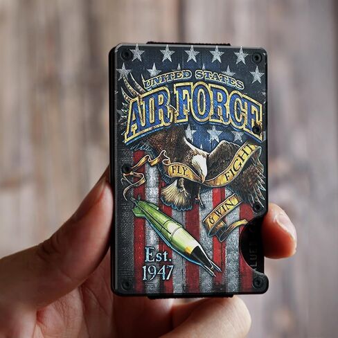 CREWZ Money Clip Slim Credit Card Holder Minimalist Wallet-US Military Card Holder Gifts Retirement Mens-Veterans Day Slim Wallet Minimalist Gifts Fathers Day Christmas Birthday Men Wallet Gift in Saudi Arabia