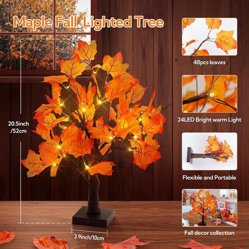 Woohaha 2ft Money Tree with Holder ، 24led Birch Tree Table Protiece ، بطارية بطاقة الهدايا/USB مدعومة بـ 6 مقاطع و 6 بطاقات للمنزل ، الحفلات ، عيد الميلاد ، حفل زفاف ، عيد ميلاد ، التخرج in Kuwait
