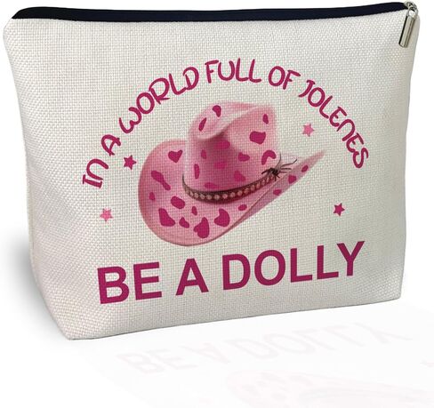 In a World Full of Jolenes be a Dolly Makeup Bag, Pink Travel Toiletry Bag Gifts for Friends, Dolly Costumes for Women Family Sister Friends Daughter Graduation Halloween Birthday Christmas in Kuwait