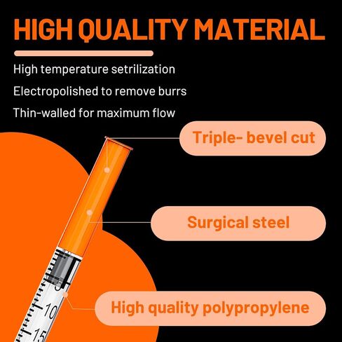 0.5cc 30g 12.7mm محقنة الأنسولين يمكن التخلص منها ، U-100 0.5ml 30 محاقن الأنسولين 1/2 بوصة ملفوفة بشكل فردي ، حزمة 100 in Kuwait