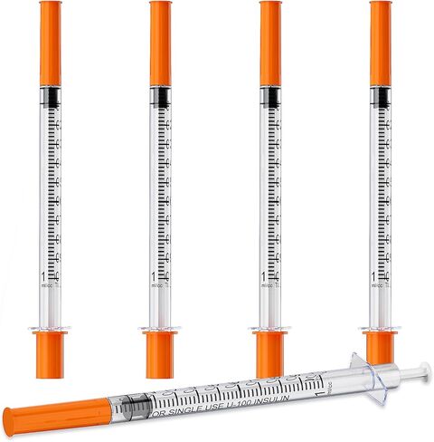 0.5cc 30g 12.7mm محقنة الأنسولين يمكن التخلص منها ، U-100 0.5ml 30 محاقن الأنسولين 1/2 بوصة ملفوفة بشكل فردي ، حزمة 100 in Kuwait