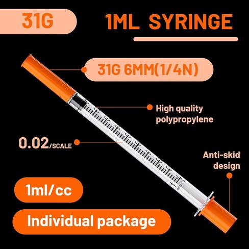 0.5cc 30g 12.7mm محقنة الأنسولين يمكن التخلص منها ، U-100 0.5ml 30 محاقن الأنسولين 1/2 بوصة ملفوفة بشكل فردي ، حزمة 100 in Kuwait
