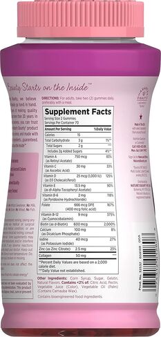 Nature's Bounty Optimal Solutions Women's Multivitamin, Immune and Cellular Energy Support, Bone Health, Raspberry Flavor, 80 Gummies, 40 Total Servings in Kuwait